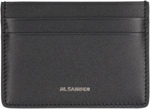 Logo detail leather card holder-1